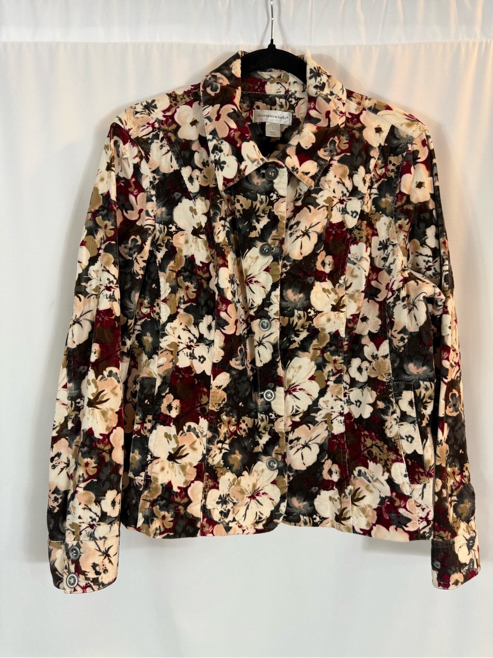 Christopher & Banks Jacket Buttonup
Multicolor Floral Corduroy Size L Pockets